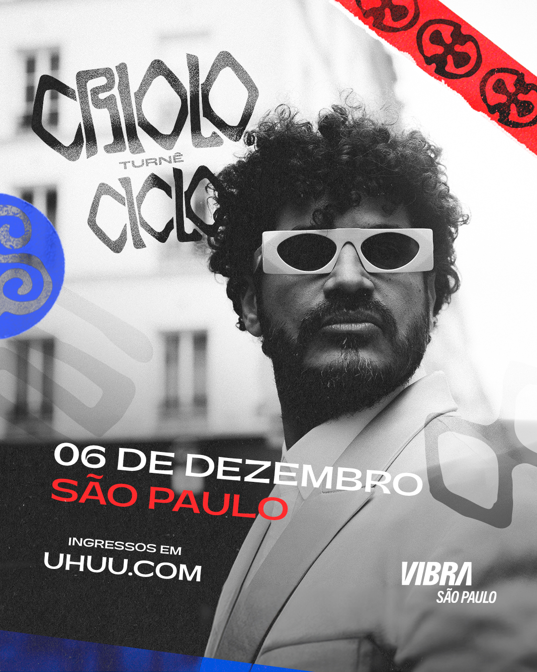 Flyer da Turnê Ciclo, de Criolo, em São Paulo